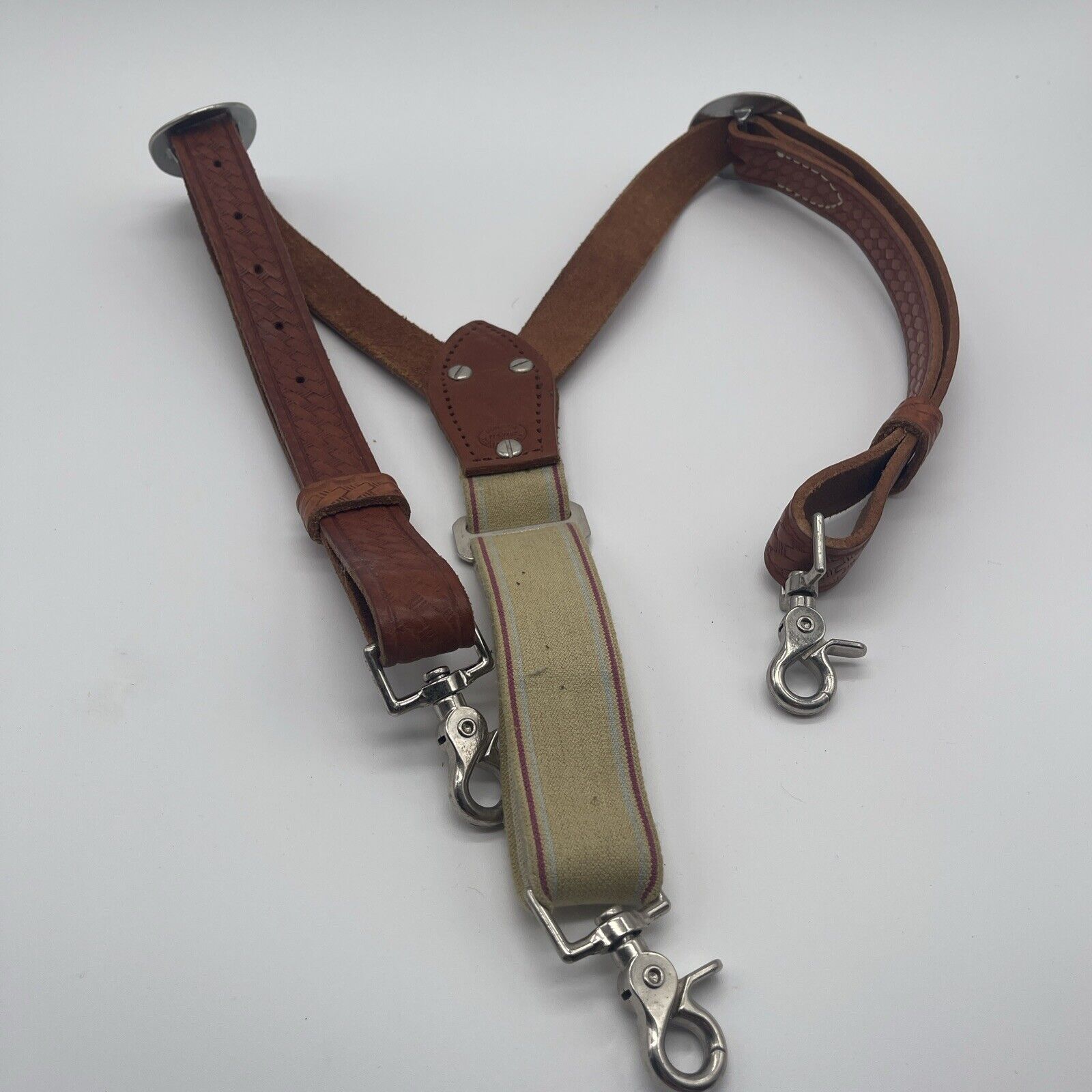Don King Custom Handmade Leather Kids Men’s Suspenders Western Adjustable Cowboy