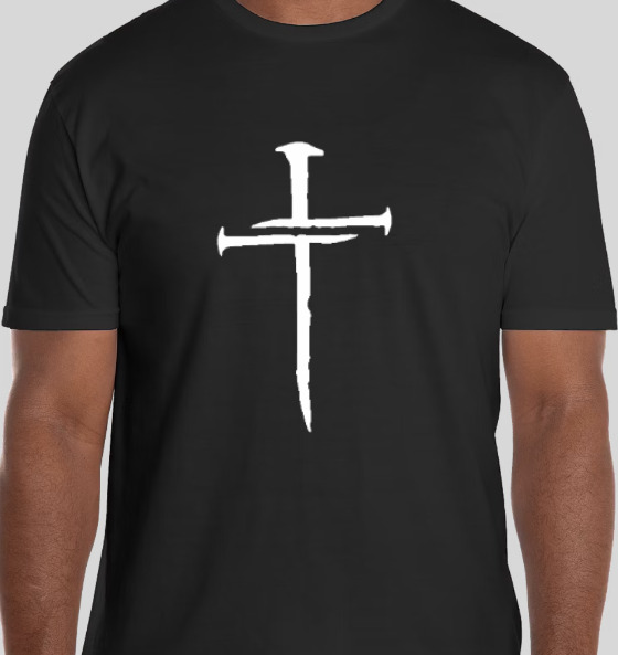 JESUS CROSS with NAILS - Christian Tee Religion God Tee Shirt