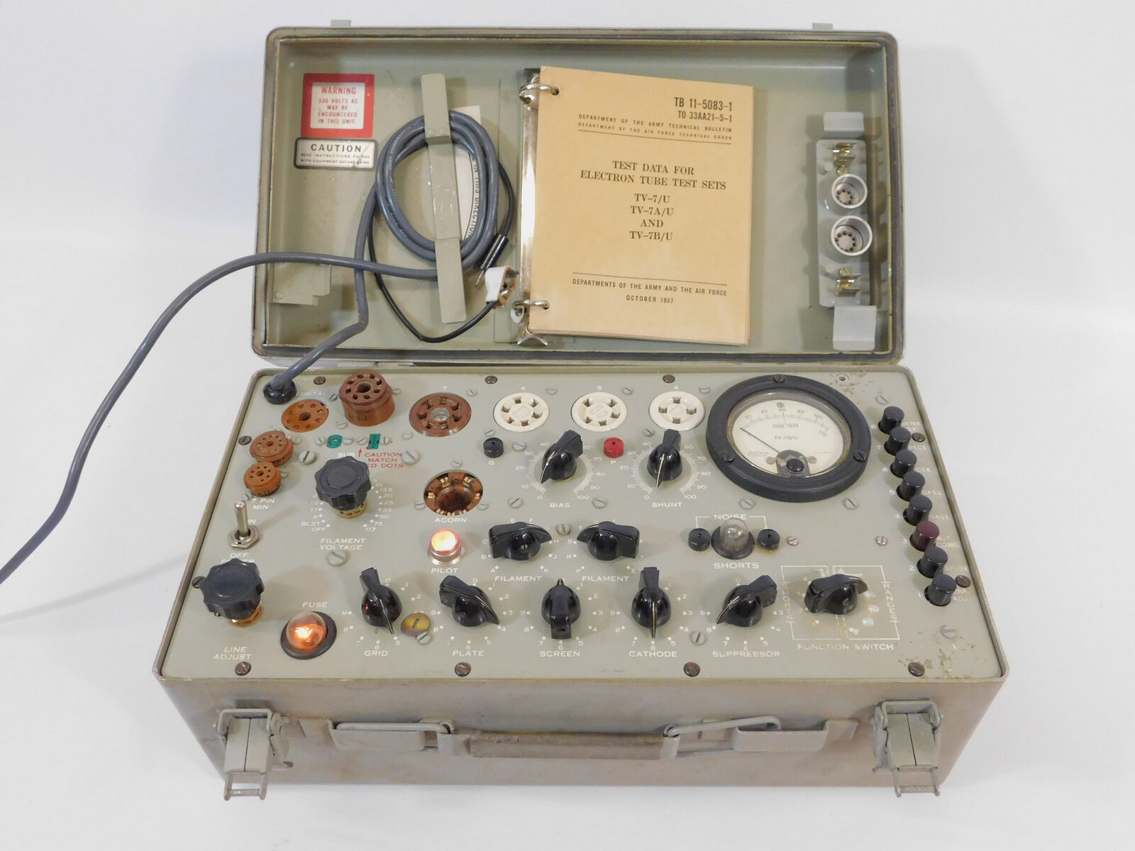 TV-7D/U Vintage Military Tube Tester (meter is sticky, sold as-is)