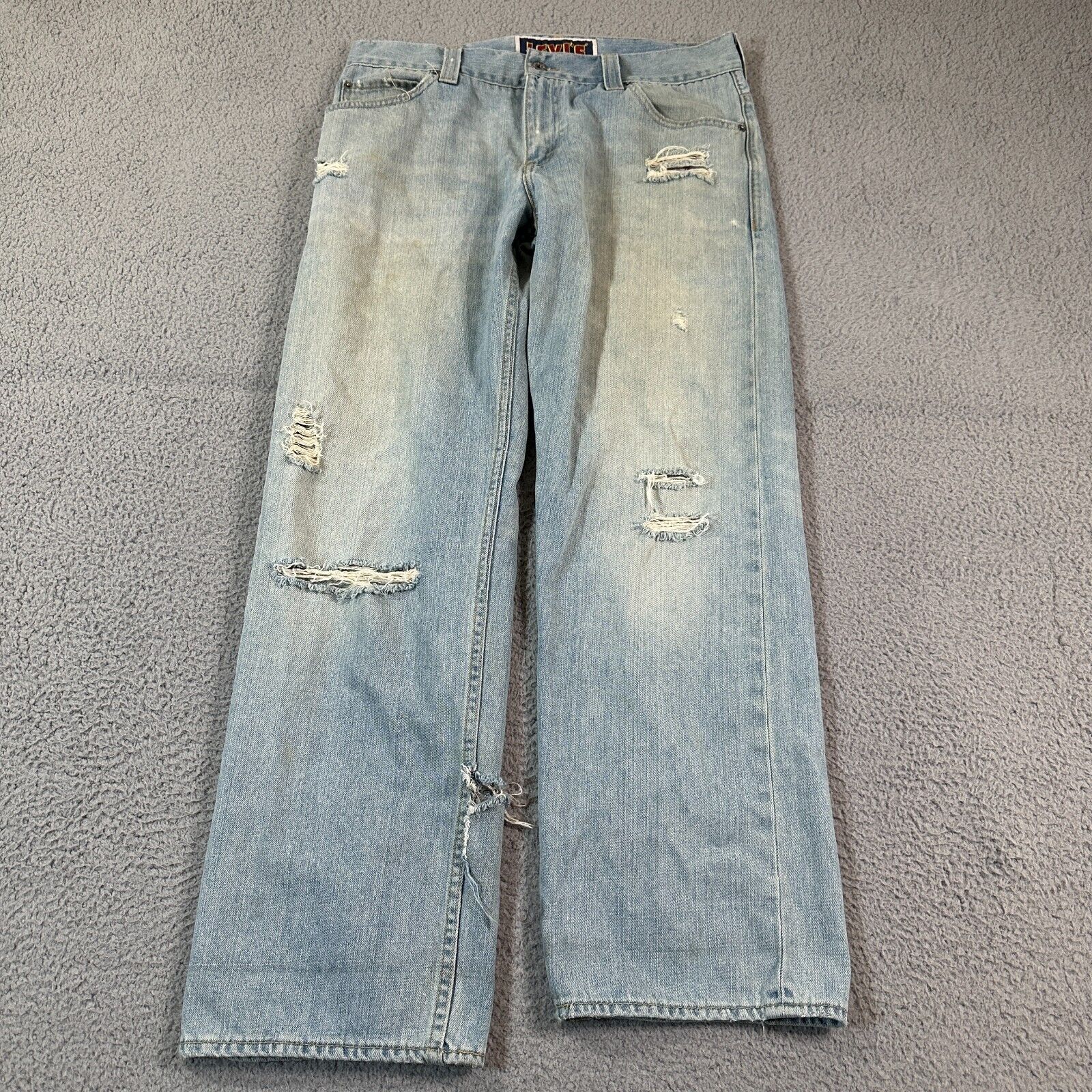 Levi\'s 549 Low Loose Premium Denim Blue Jeans Tag 34x32 Levis 90s VTG