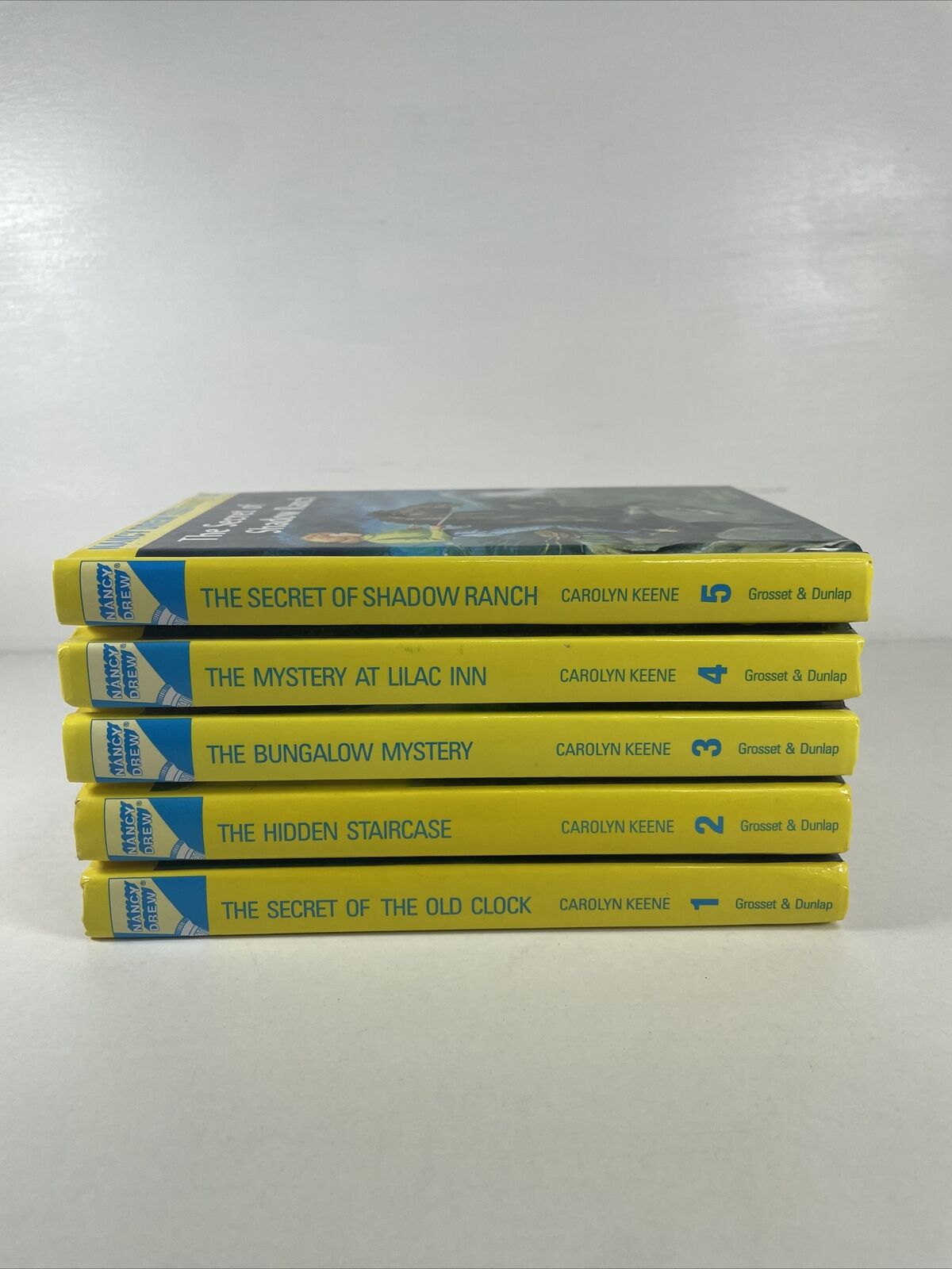Vintage Nancy Drew Yellow Hardcover Flashlight Books 1-5 Carolyn Keene