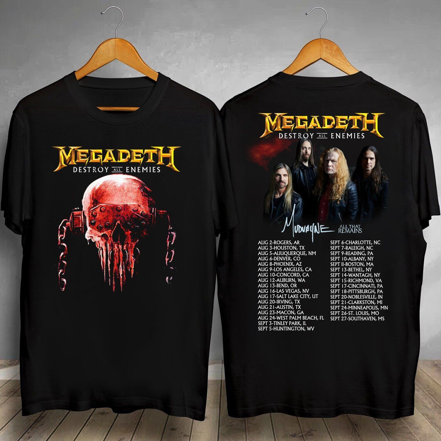 Megadeth Announces Destroy All Enemies 2-Sided Tour Dates 2024 3D Unisex T-Shirt