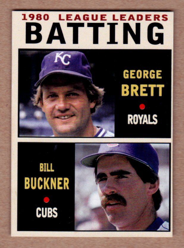 George Brett & Bill Buckner \'80 Batting Leaders Monarch Corona #1 / NM+ cond.