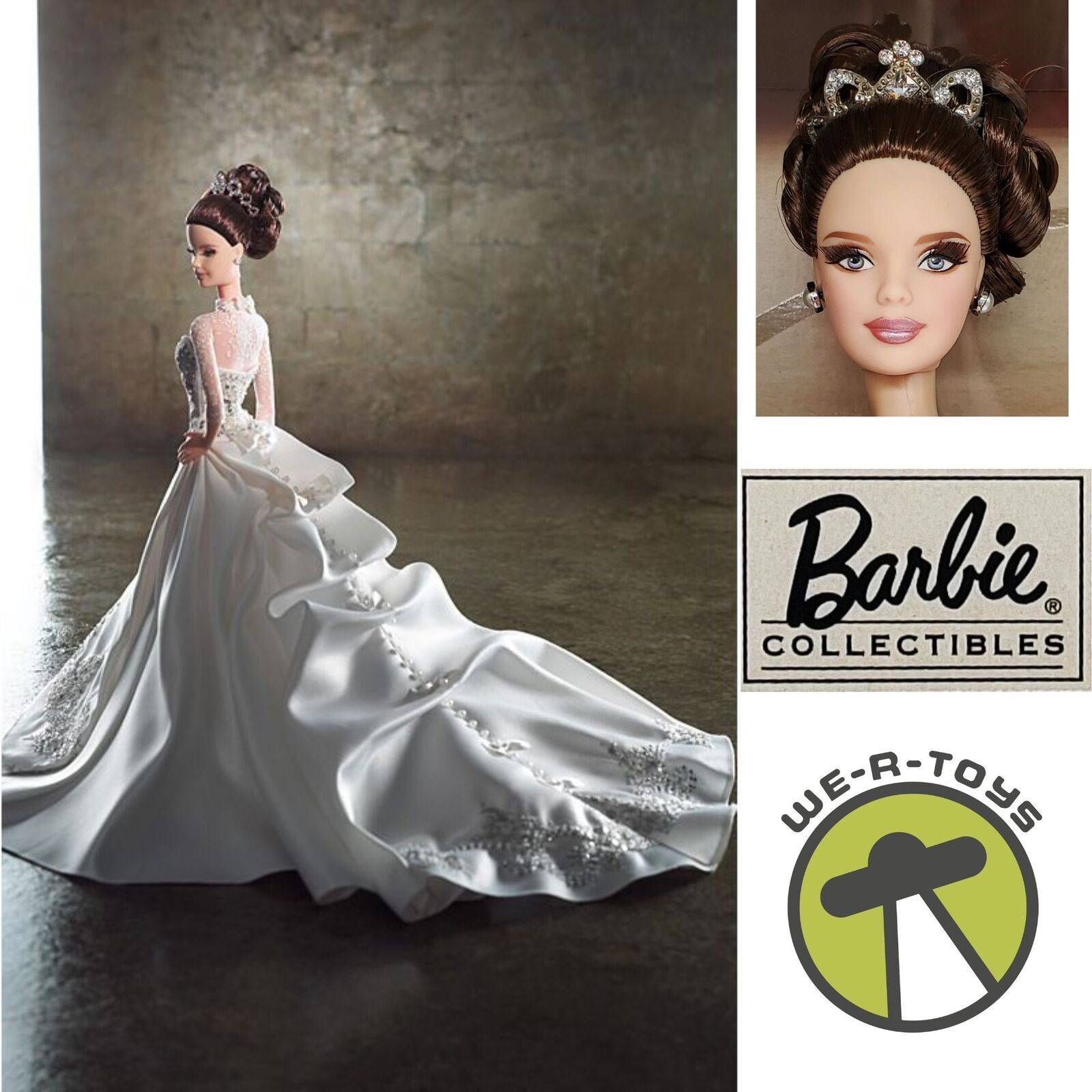 Reem Acra Bride Barbie Doll Gold Label Brunette Edition