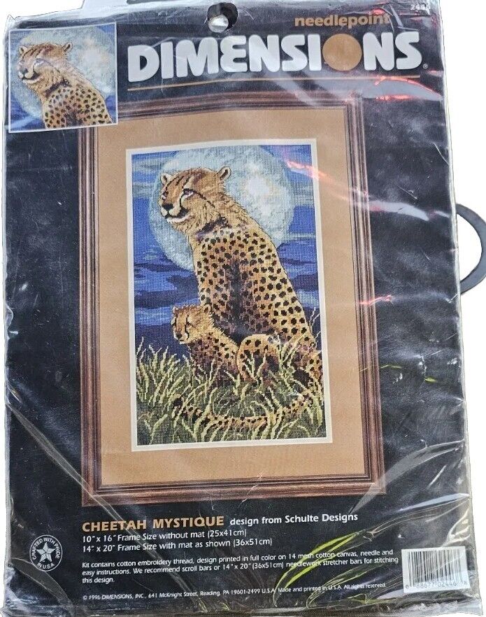 Dimensions Cheetah Mystique Needlepoint NOS VTG 
