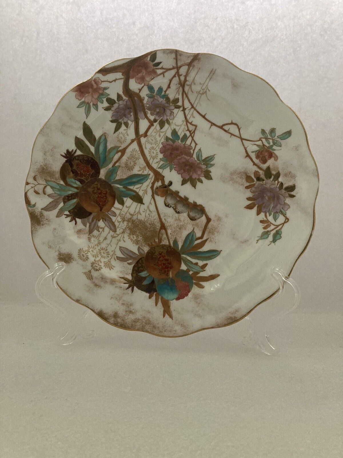Antique Doulton Burslem England Flowers & Birds  Plate 9” Inches