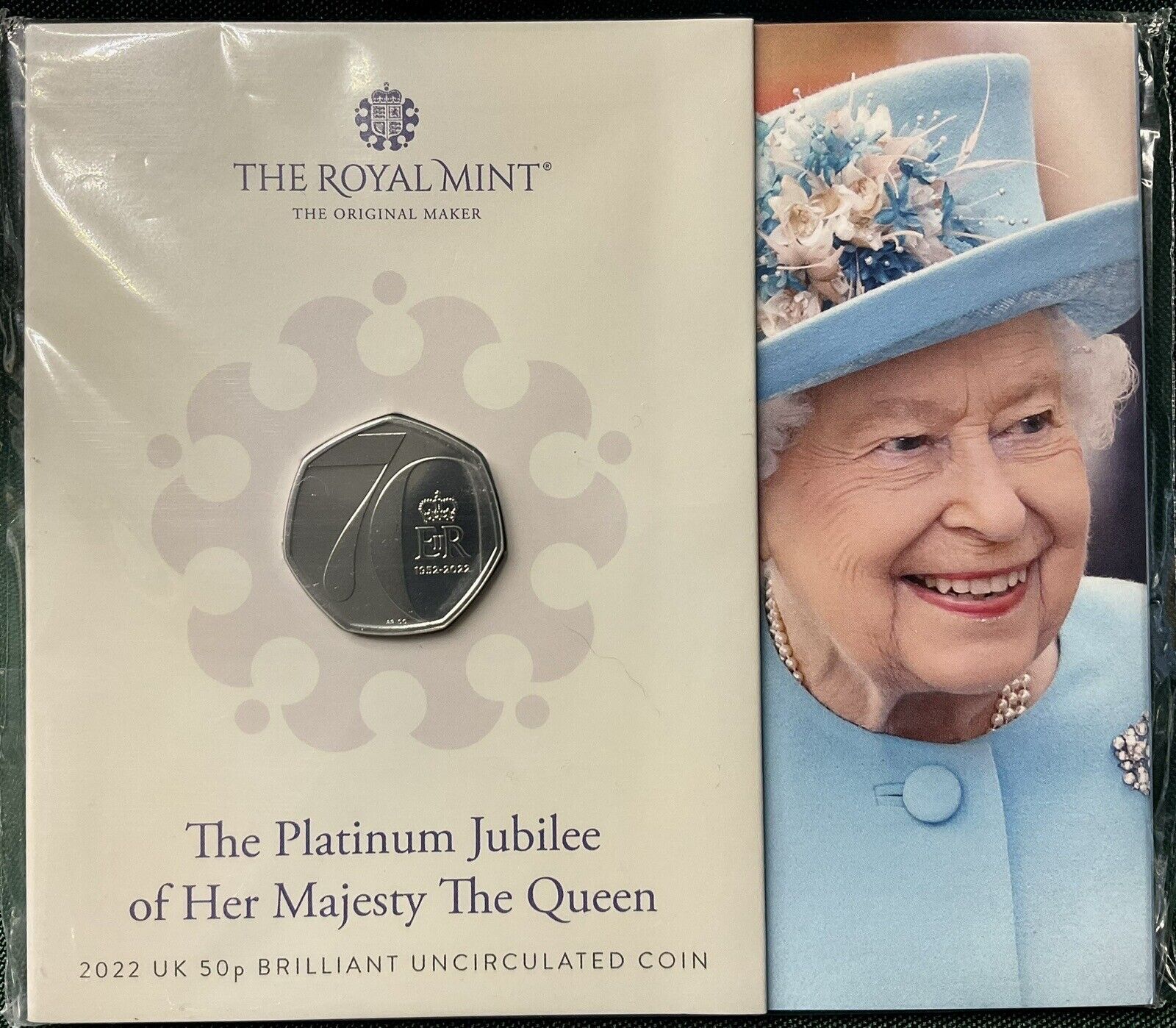 2022 UK Platinum Jubilee Queen Elizabeth II 50p coin OMP Sealed Royal Mint