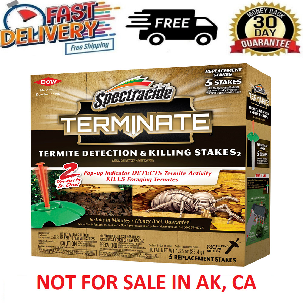 Terminate Termite Killing Stakes (5-Count) Trap Bait Insect Killer Bug Home Pest