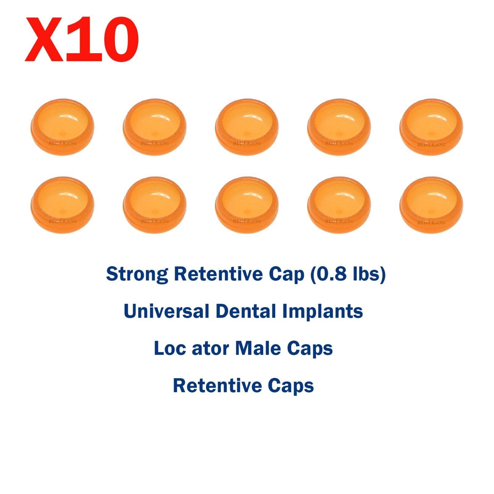 10 Pcs Overdenture Abutment Removable Metal Male Caps Inserts 0.8 lbs 1.2 lbs