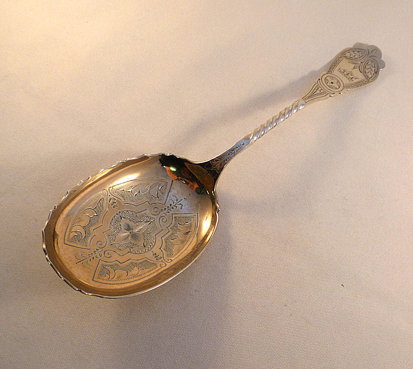 Fancy Coin Silver Andrew Warner, Jr., Baltimore Large Serving Spoon-10\