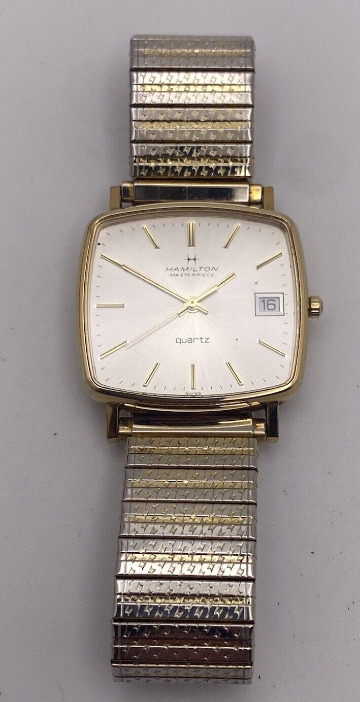 Vintage Men\'s HAMILTON Masterpiece 10k Gold Filled Quartz Watch