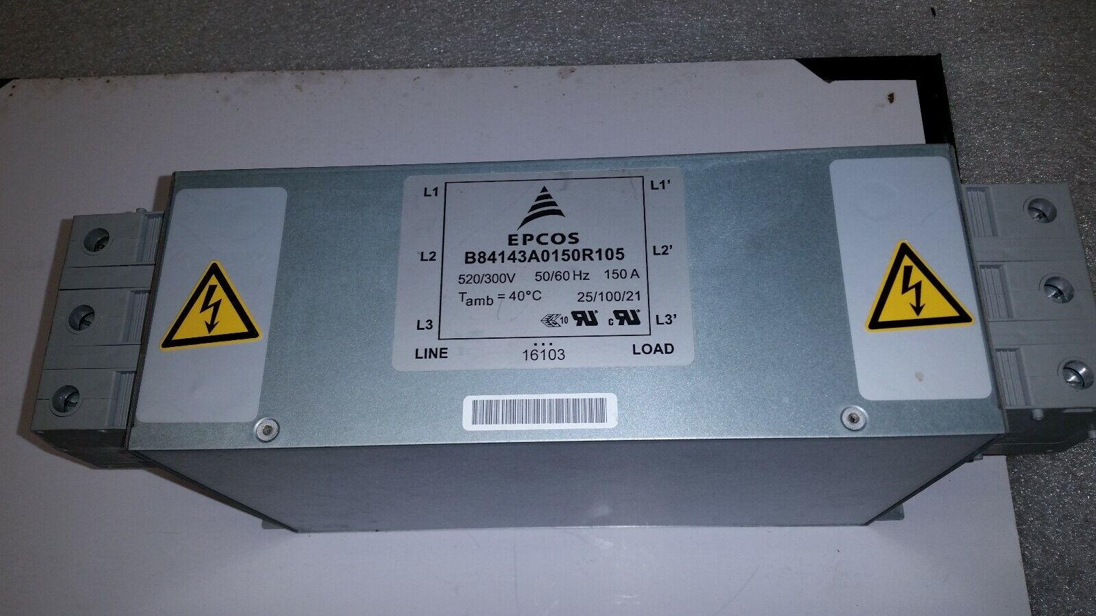 EPCOS: Manufacturer #: B84143A0150R105, 3-line EMC filter 520/300 VAC 150A