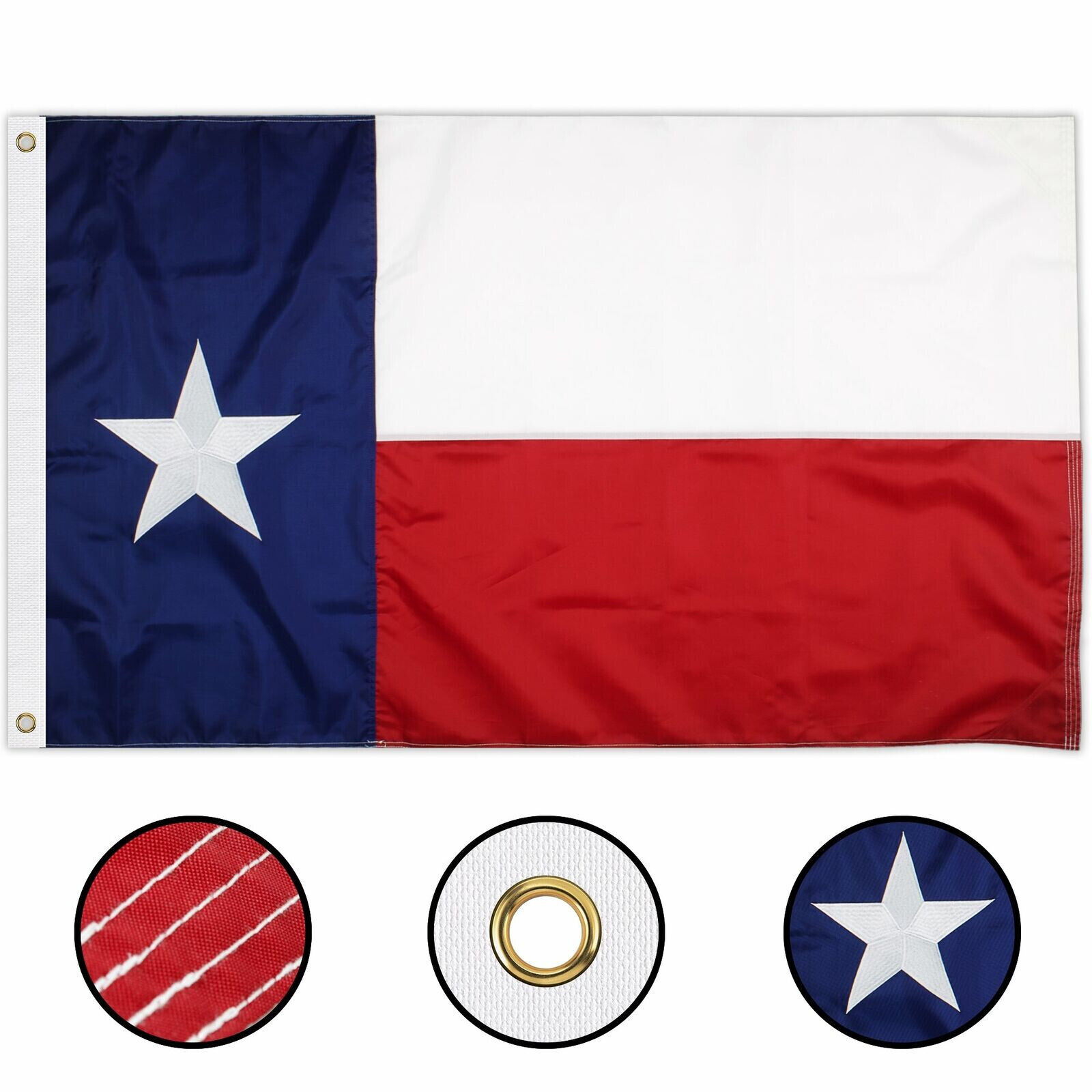 State of Texas Flag 3x5 ft Embroidered Outdoor Heavy Duty Flags Durable Double
