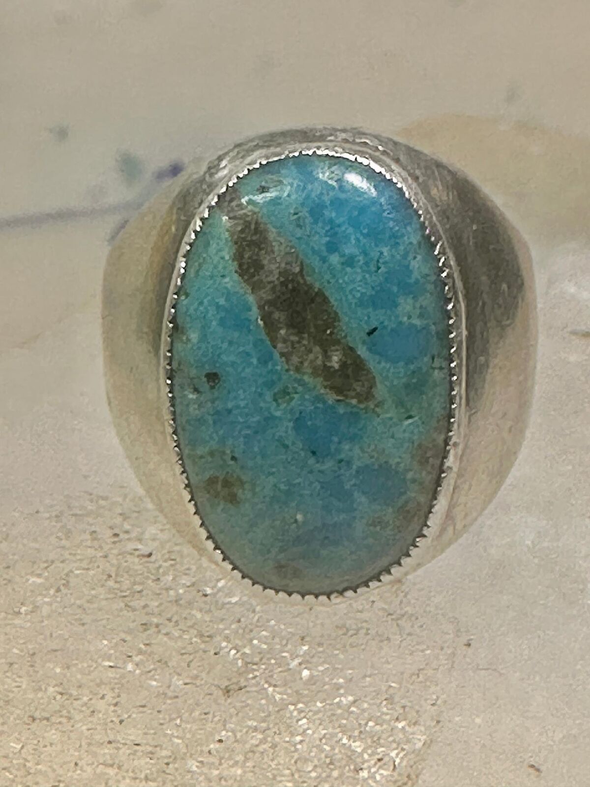 Navajo ring size 9 Turquoise sterling silver women men