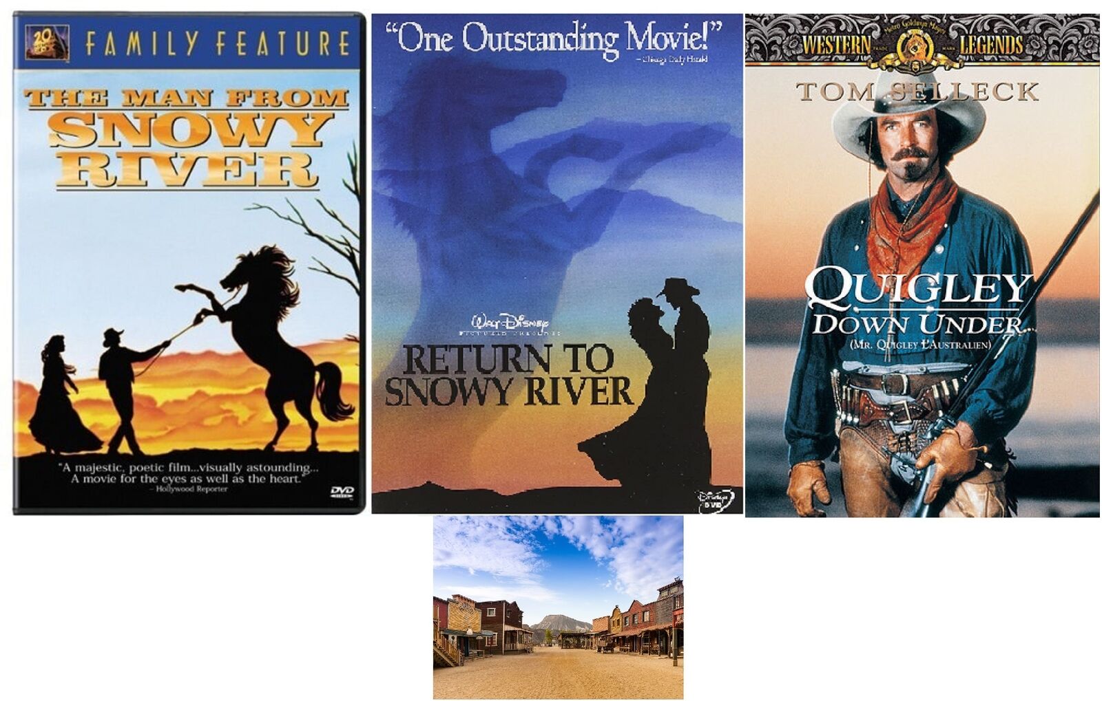 THE MAN FROM SNOWY RIVER/RETURN TO SNOWY RIVER & QUIGLEY DOWN UNDER 3 DVD SET