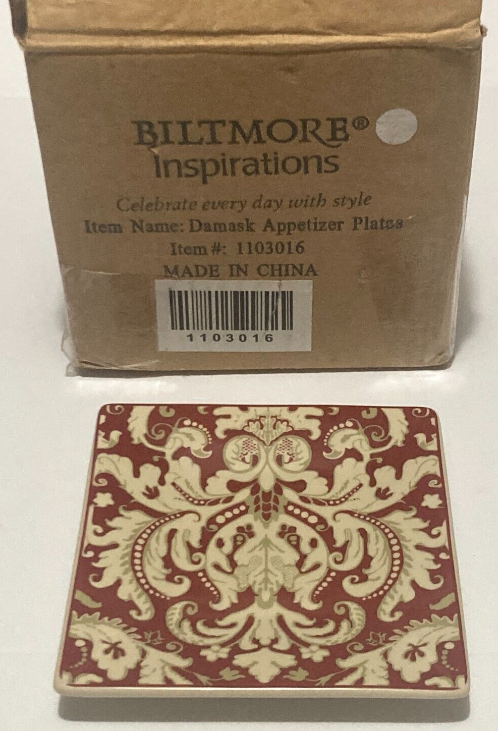 Biltmore Inspirations Set of (4) Damasque Appetizer Plates #1103016 | NEW