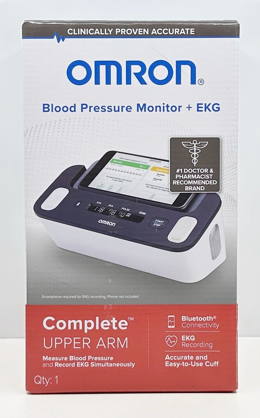 Omron Complete Upper Arm Blood Pressure Monitor +EKG New In Box BP7900