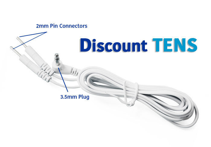 TENS Lead Wires - Two 2mm Pin Connectors -  Quantity: 2