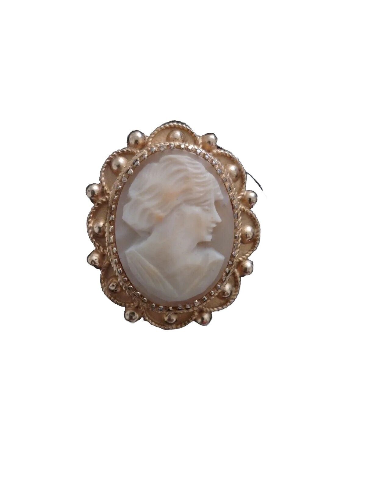 Antique Gold carved Shell Cameo Brooch/Pendant