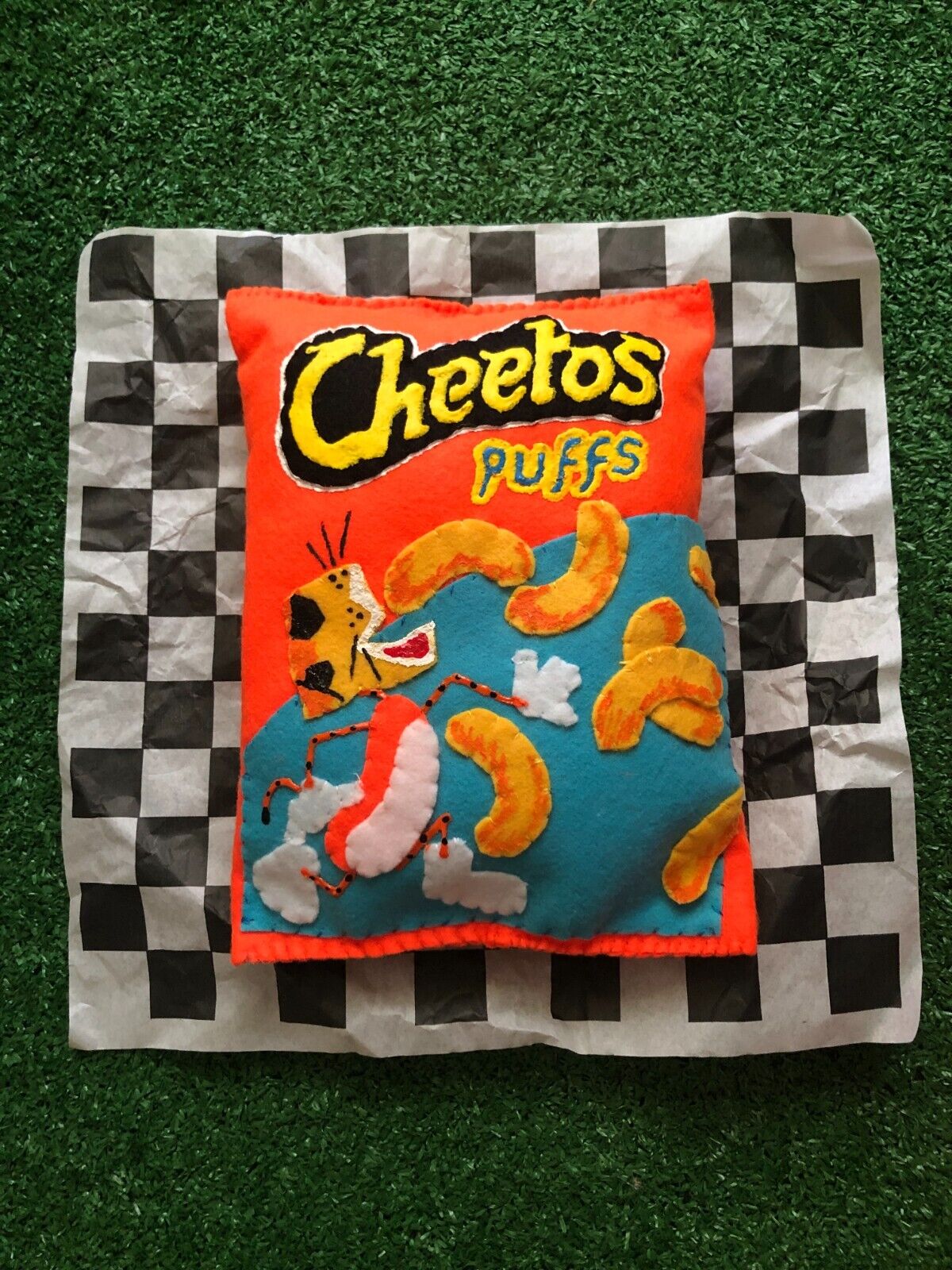LUCY SPARROW:) Cheetos Puff SOLD OUT 100% AUTHENTIC HANDMADE SIGNED BY ARTIST 