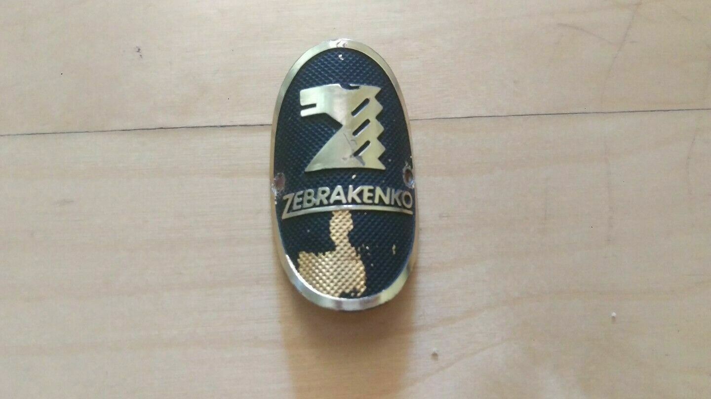 Vintage Zebrakenko Head Badge 6 cm 70s 80s Road Bike