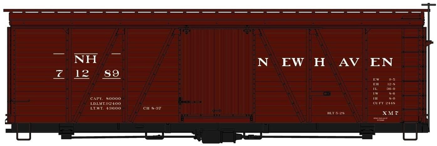 Accurail 1174 HO 36\' Fowler Wood Boxcar New Haven New 