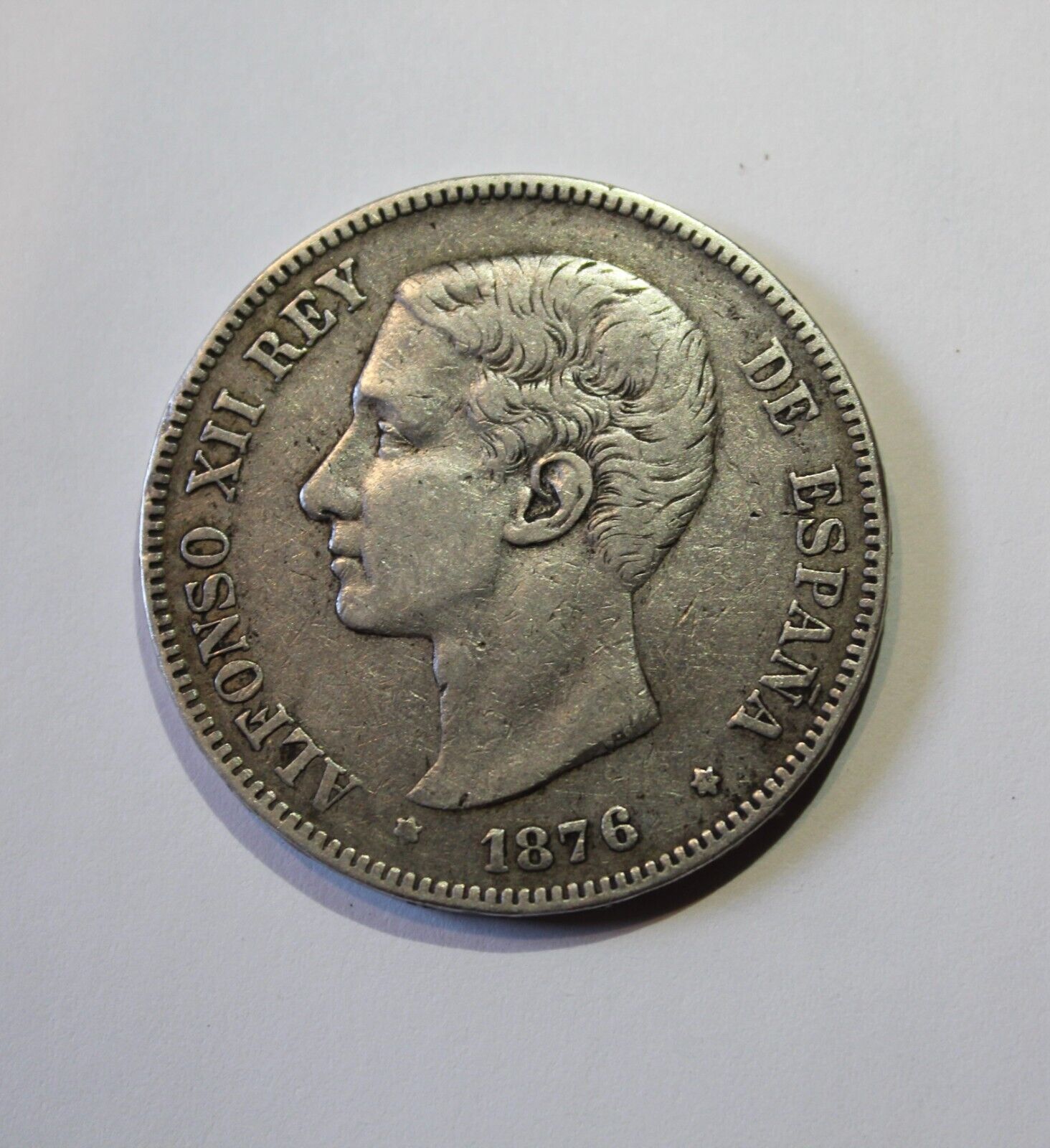 1871-1899 Spain 5 Pesetas Spanish 25 Gr 90% Silver Coin