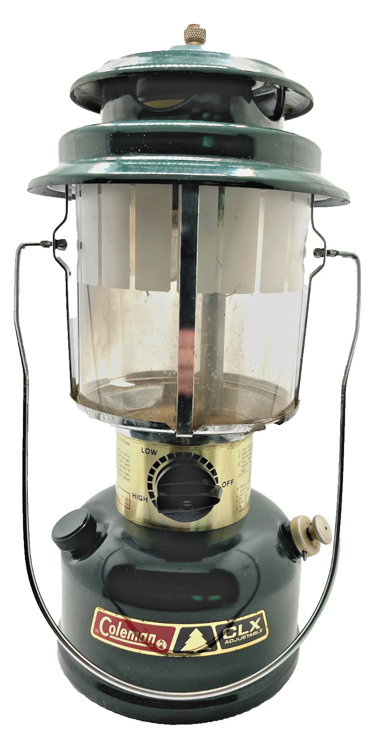 Vintage Coleman CLX Adjustable Model 290 Green Double Mantle Lantern
