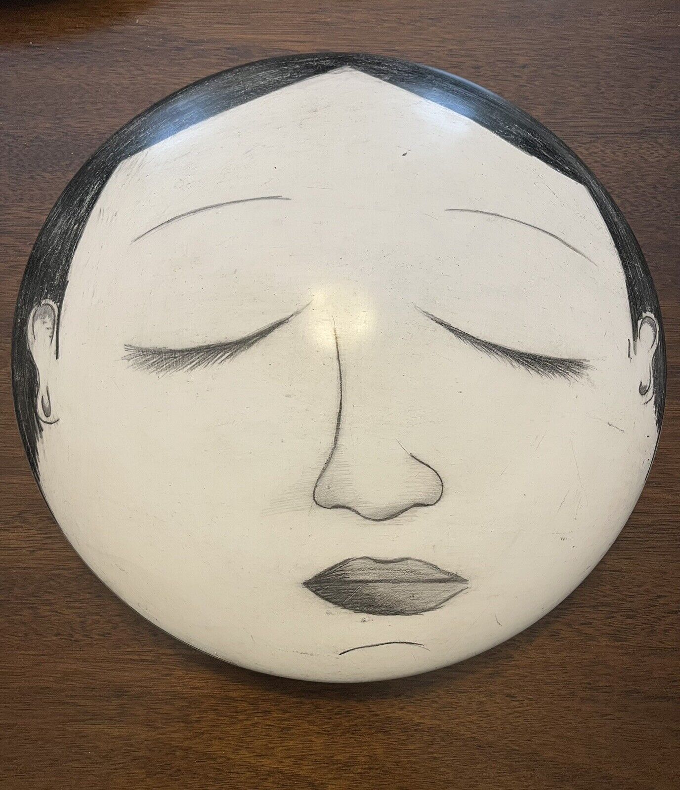 Yuri Zatarain Style Ceramic Face Sculpture Wall Decor - 16”