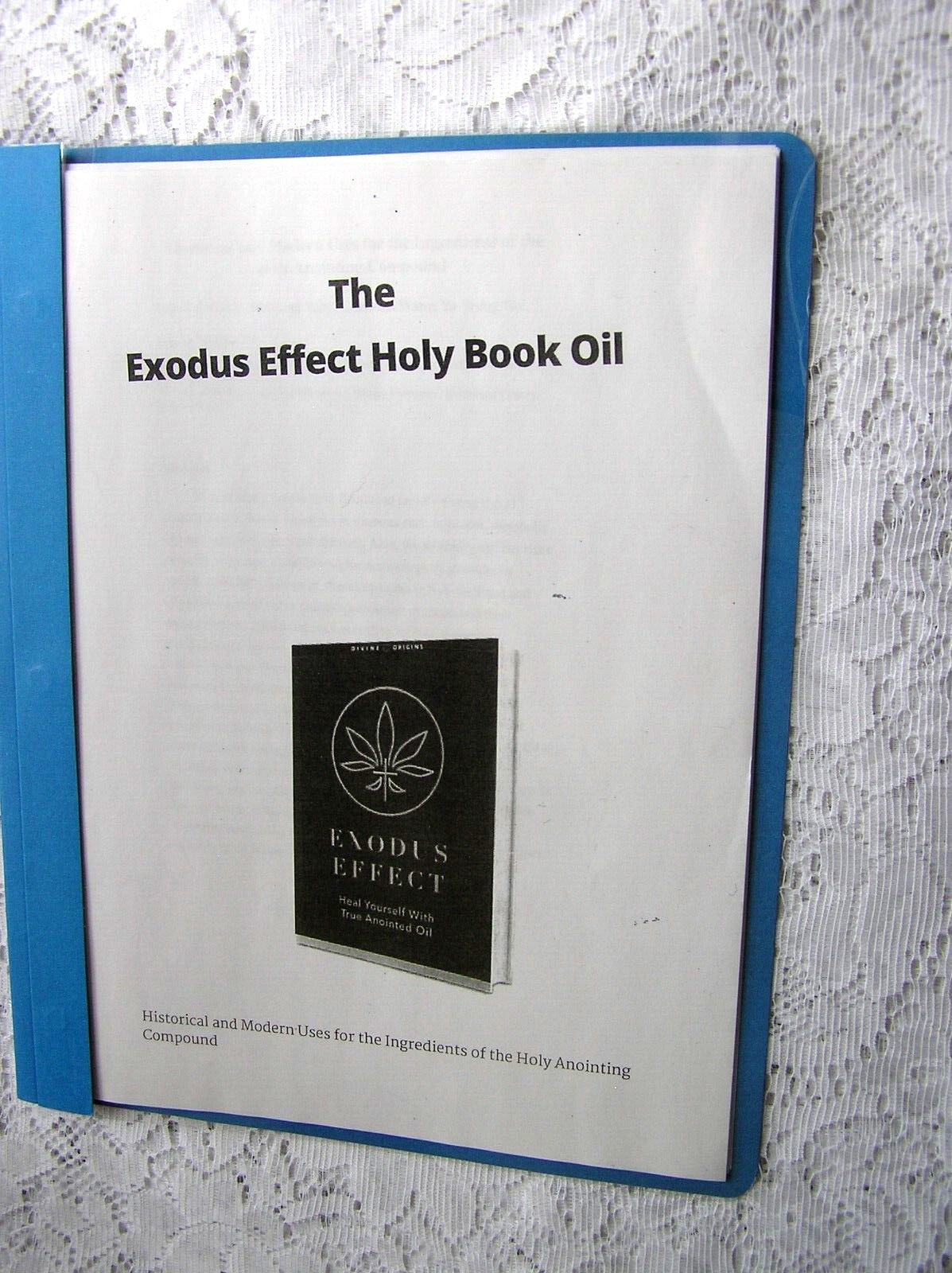 The Exodus Effect - Holy Book Oil - The Holy Anointing Oil Compound With Recipes
