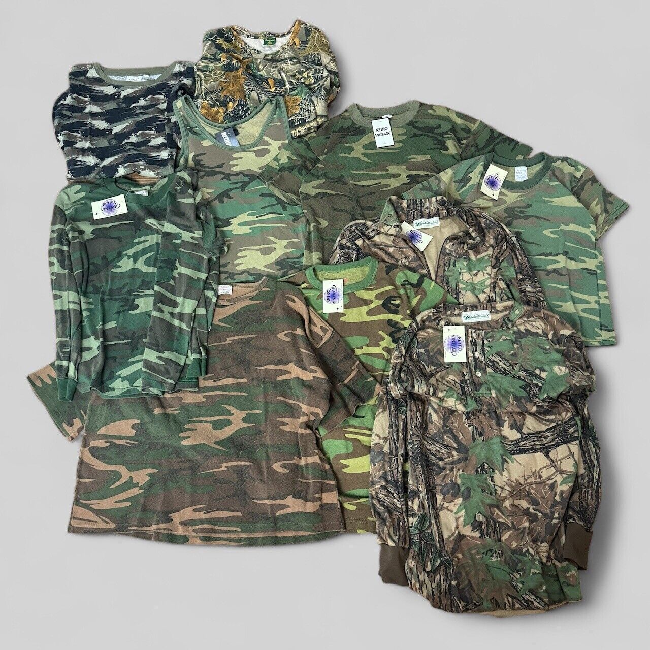 Camo Camouflage T Shirt Bundle Lot Of 10 Mixed Sized Reseller Bundle Wholesale