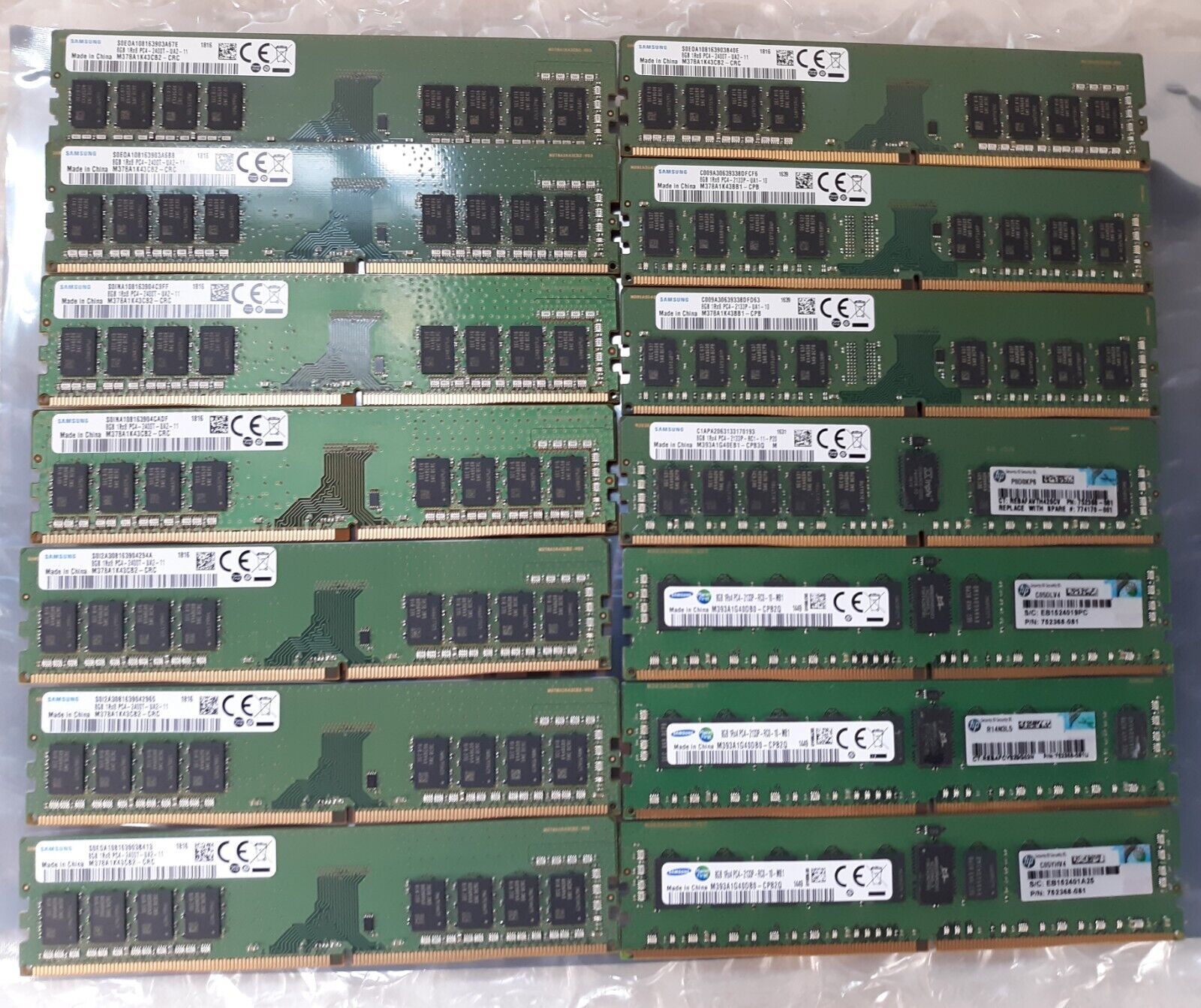 Lot of 14 Samsung 8GB 1Rx8/4 2400T/2133P Memory RAM *AS IS*
