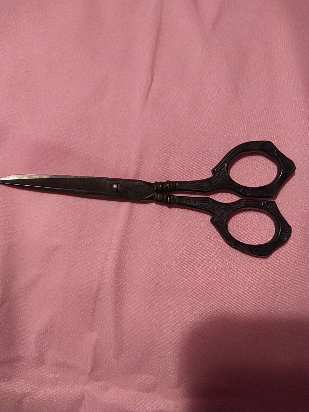 Antique Sterling Silver Handle Sewing Scissors From Germany