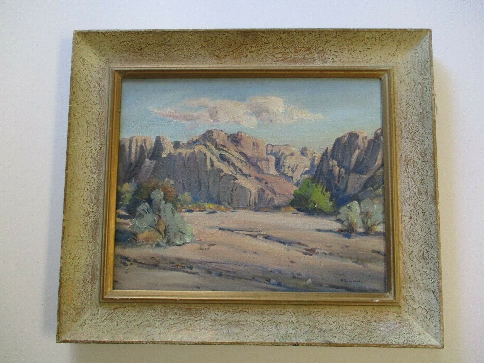 ANTIQUE FREDERICK CHISNALL PAINTING DESERT CALIFORNIA LANDSCAPE LISTED FINEST