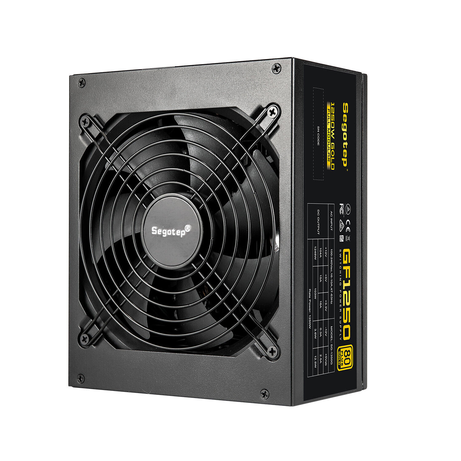 Segotep 1250W Gaming Power Supply 80 Plus Gold Certified ATX PSU with 140mm Fan