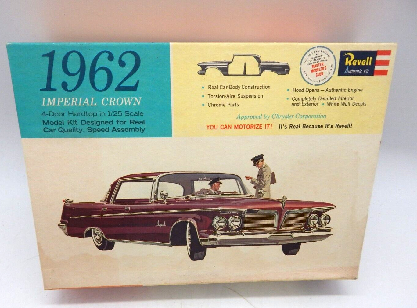 Vintage Revell 1962 Imperial Crown 4 Door Hardtop 1:25 Model Car H-1255
