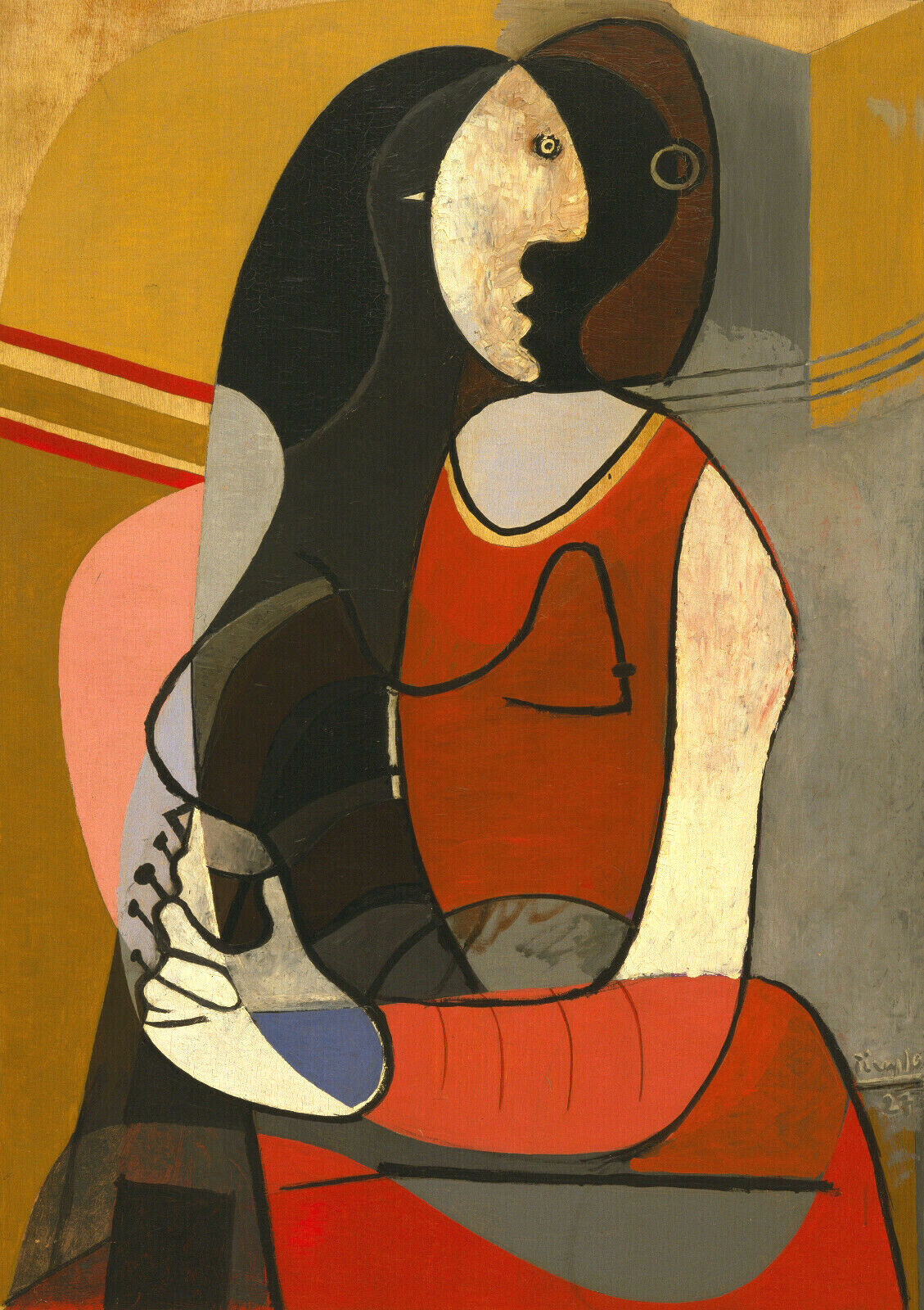 Seated Woman (1927) Signed Pablo Picasso Cubist Cubism -17\