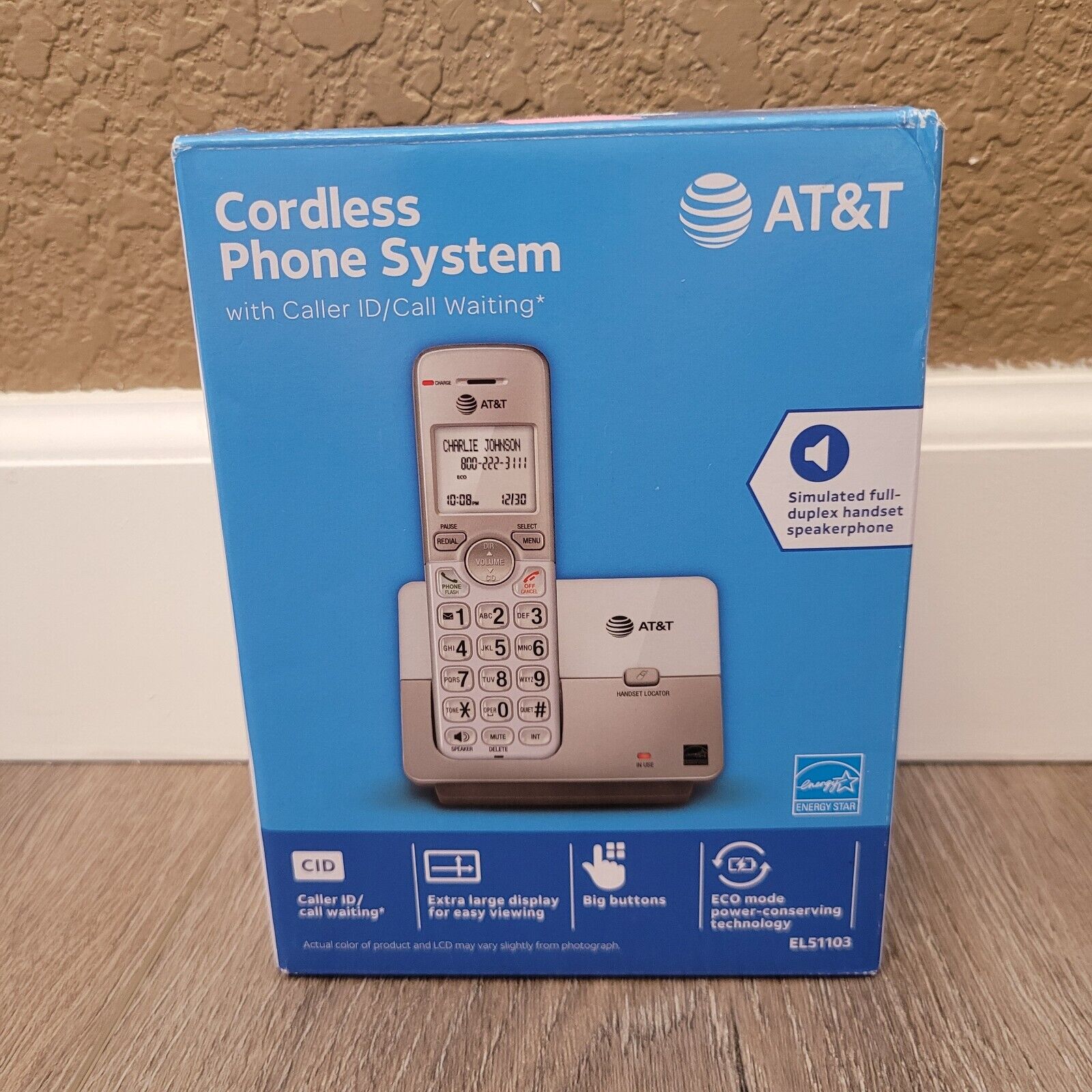 AT&T EL51103 DECT 6.0 Phone with Caller ID/Call Waiting, 1 Cordless Handset
