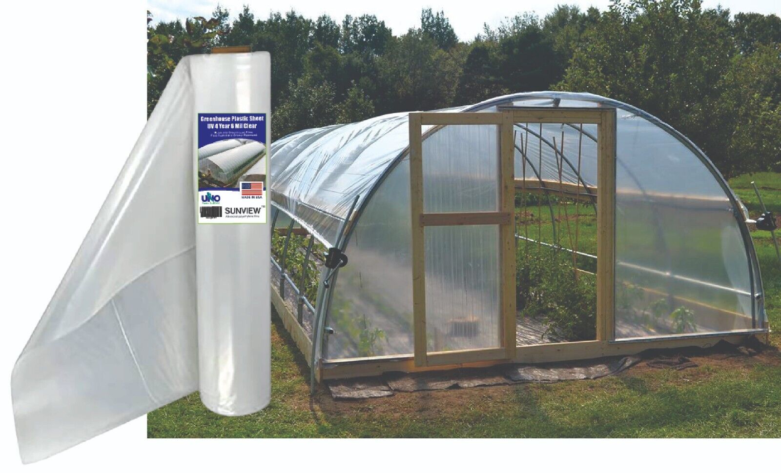 Greenhouse Plastic Clear 4 Year 6 Mil Poly Film Cover - Multiple Sizes