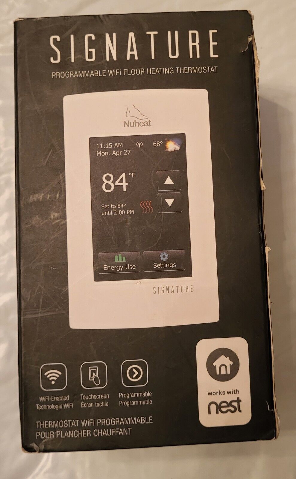 Nuheat AC0055 Signature Dual-Voltage 7-Day Progra Touchscreen Thermostat free sh