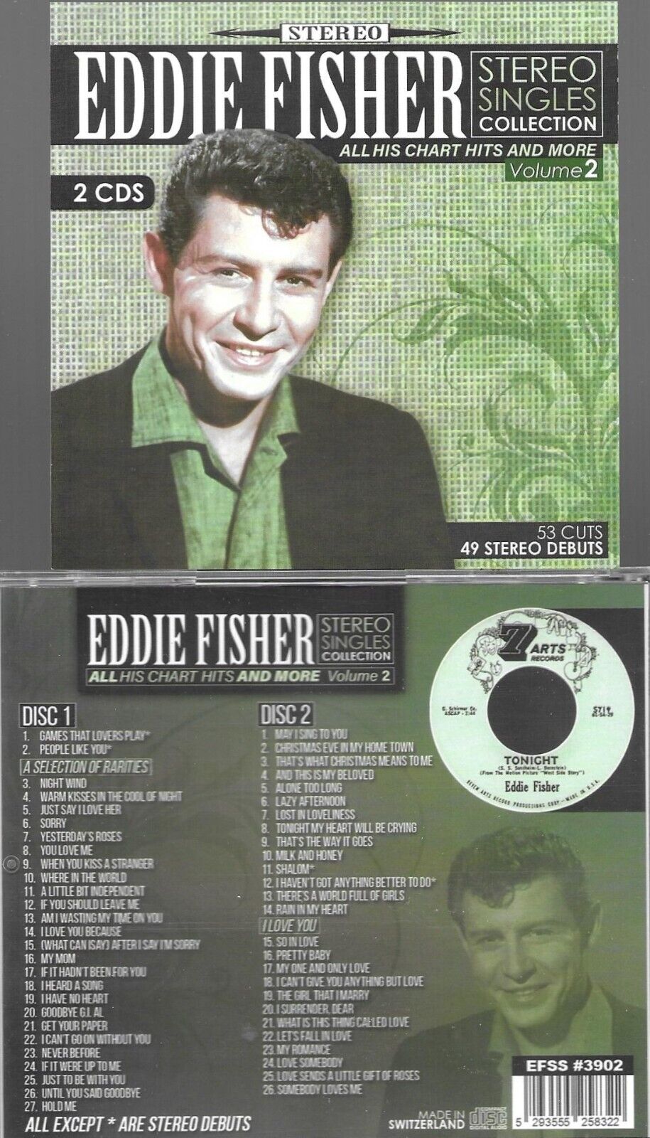 EDDIE FISHER-STEREO SINGLES COLLECTION V.2-ALL HIS CHART HITS & MORE-53 CUTS-2CD