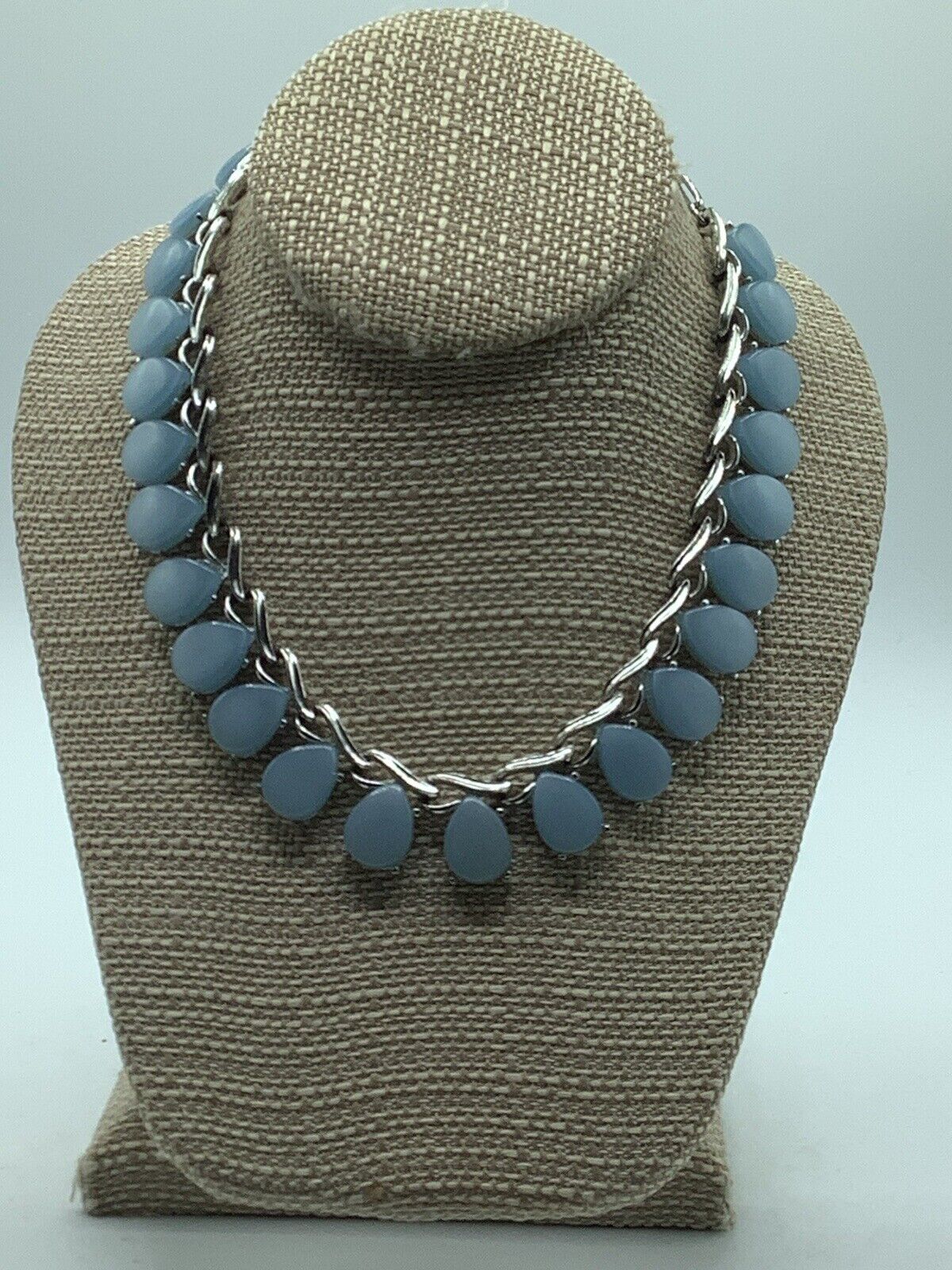 Vintage late 40’s early 50’s Coro Lite Blue & Silver Necklace - RARE