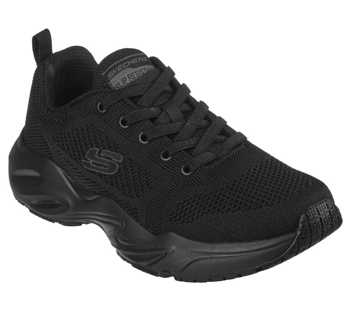 Skechers Work Men Black Slip On Shoes Memory Foam Slip Resistant Comfort 200117