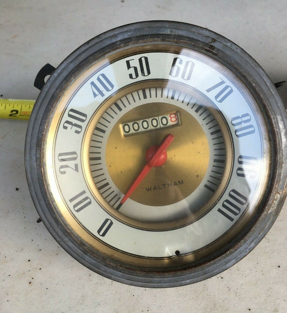NOS 1942 Military Waltham Woodie Speedometer Clock Ford Vintage Dashboard 