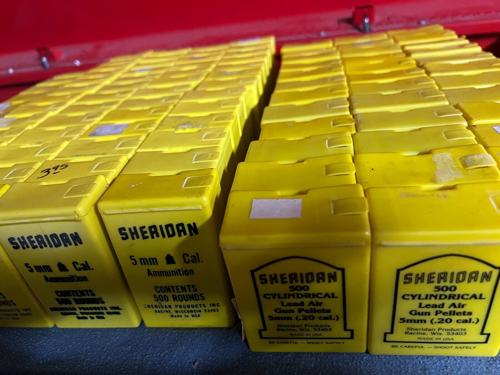 Brand New Vintage Sheridan 5mm/.20cal Air Gun Pellets-Yellow Container-FULL