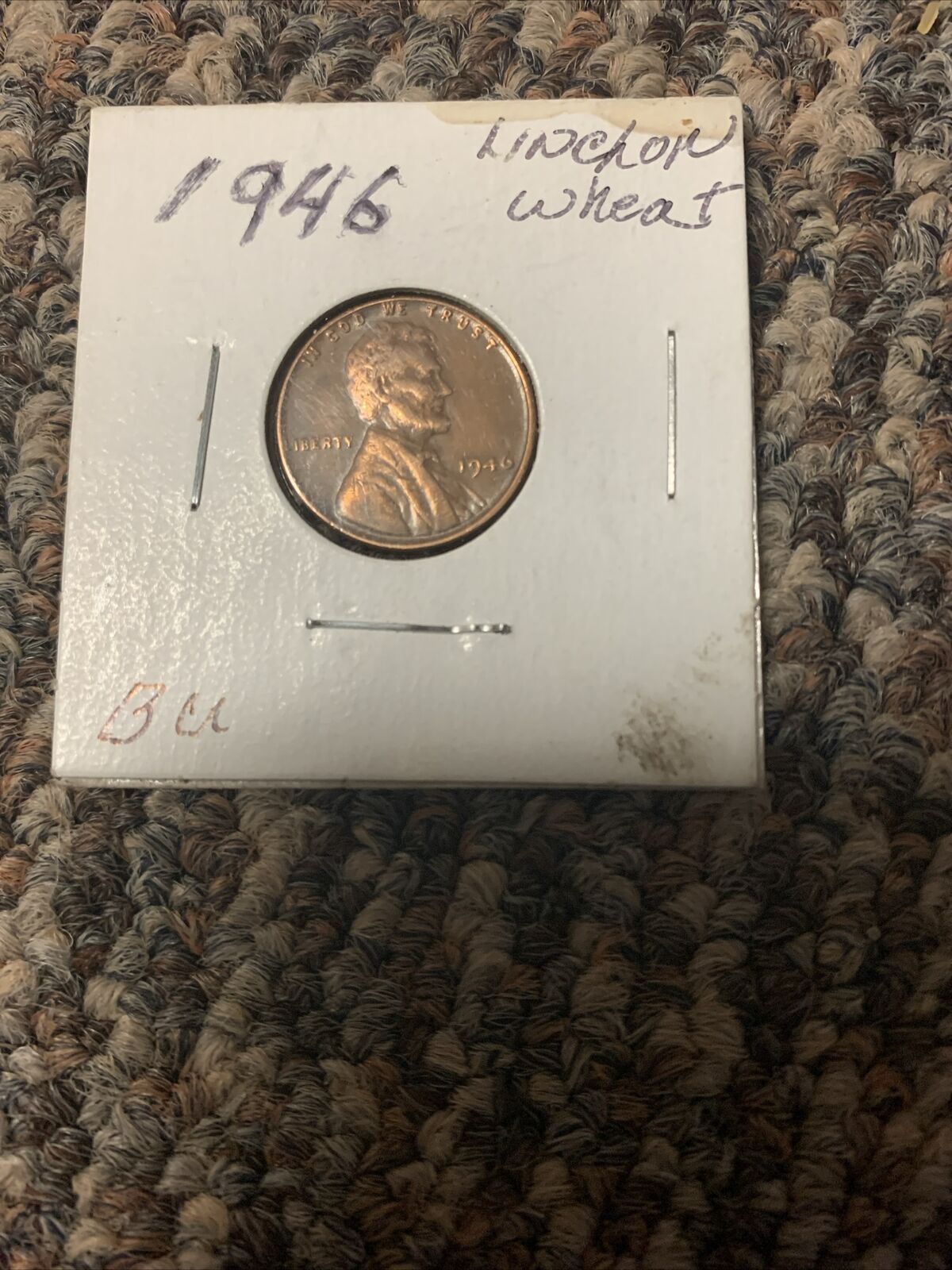 1945 Wheat Penny No Mint Mark Extremely Rare Error On The Rim \