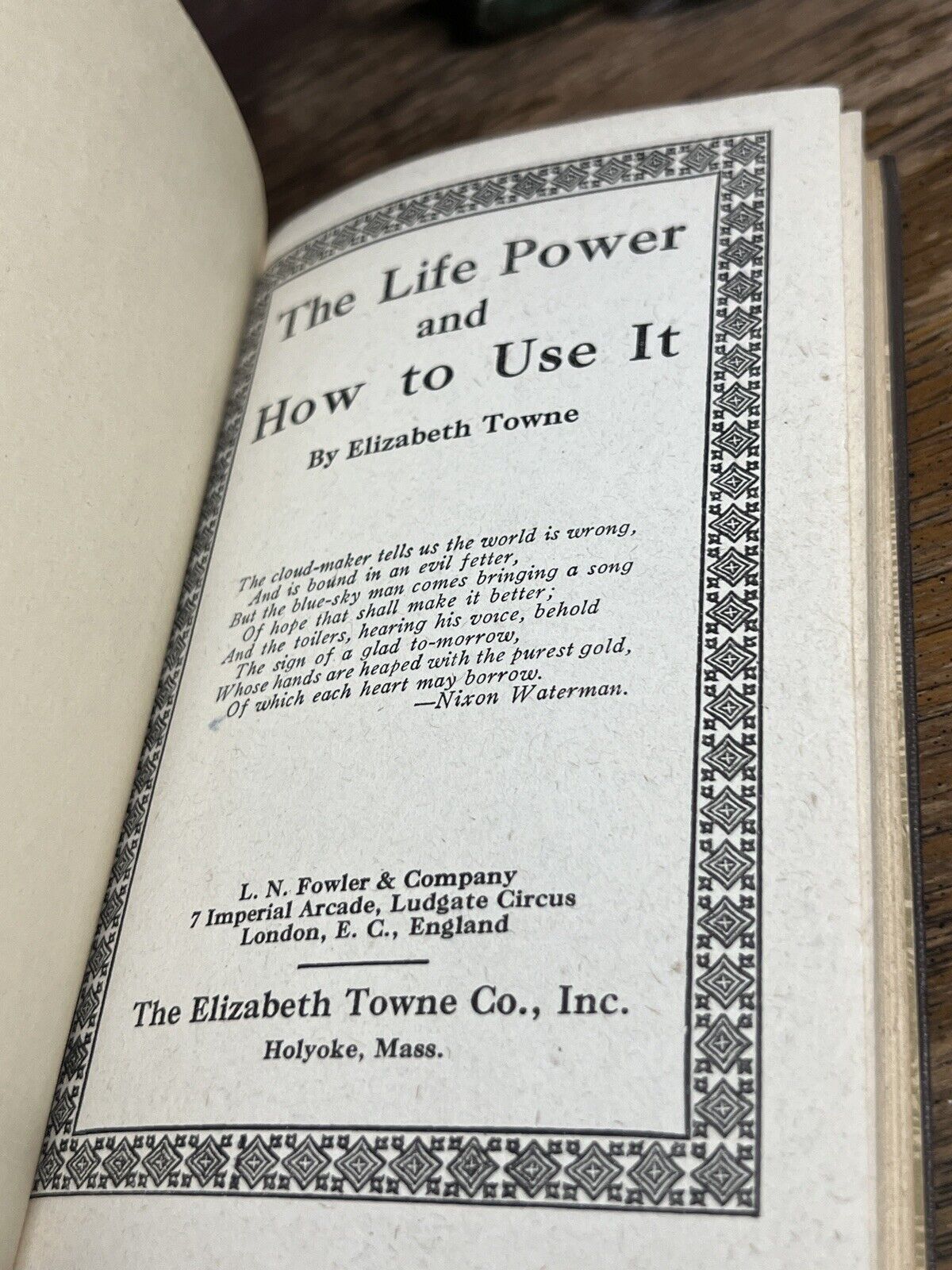 1906  ~ THE LIFE POWER  AND HOW To USE IT  ~ Elizabeth Towne New Thought Occult