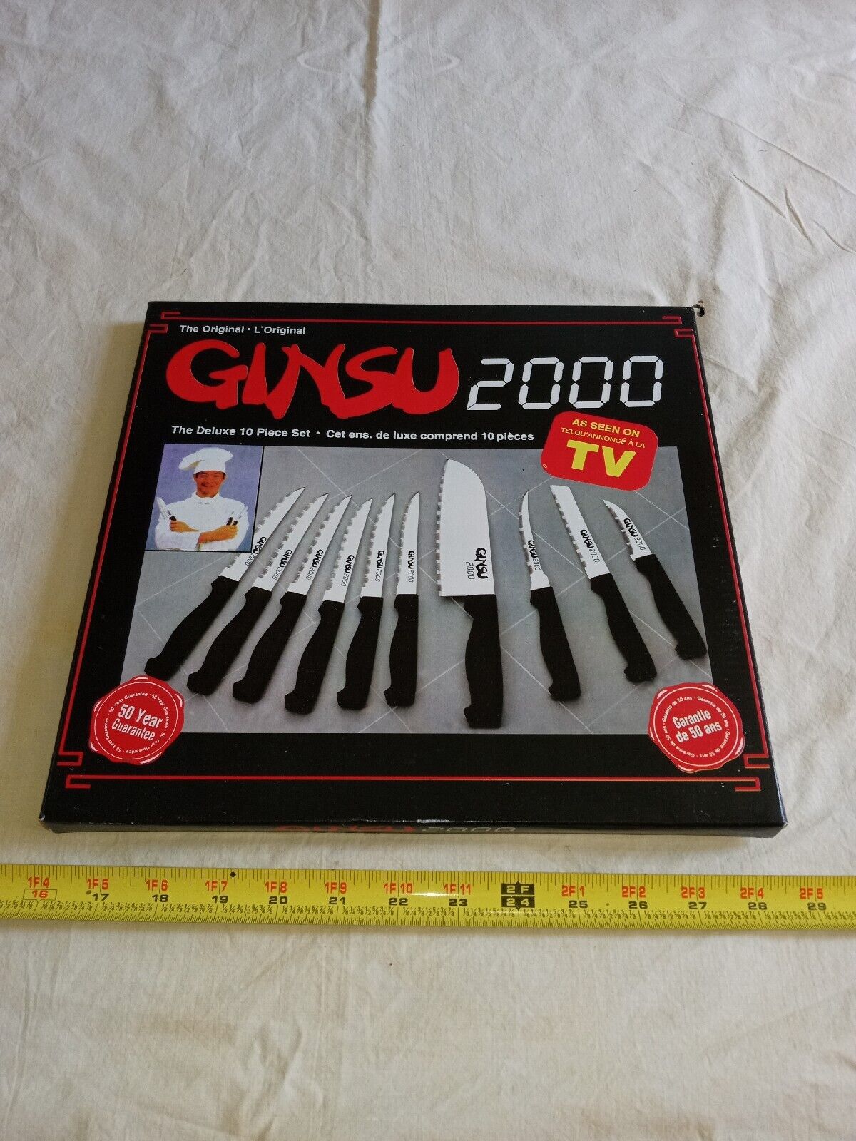 The Original Ginsu 2000 Deluxe 10 Piece Knife Set As Seen on TV  NEW vintage.