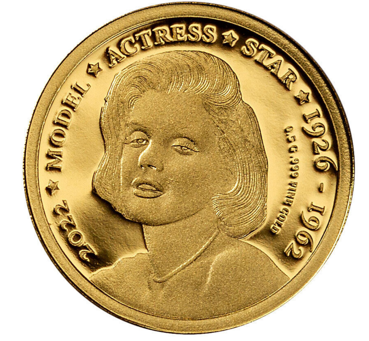 2022 Congo 1/2g Gold Marilyn Monroe Fr.100 Proof Coin