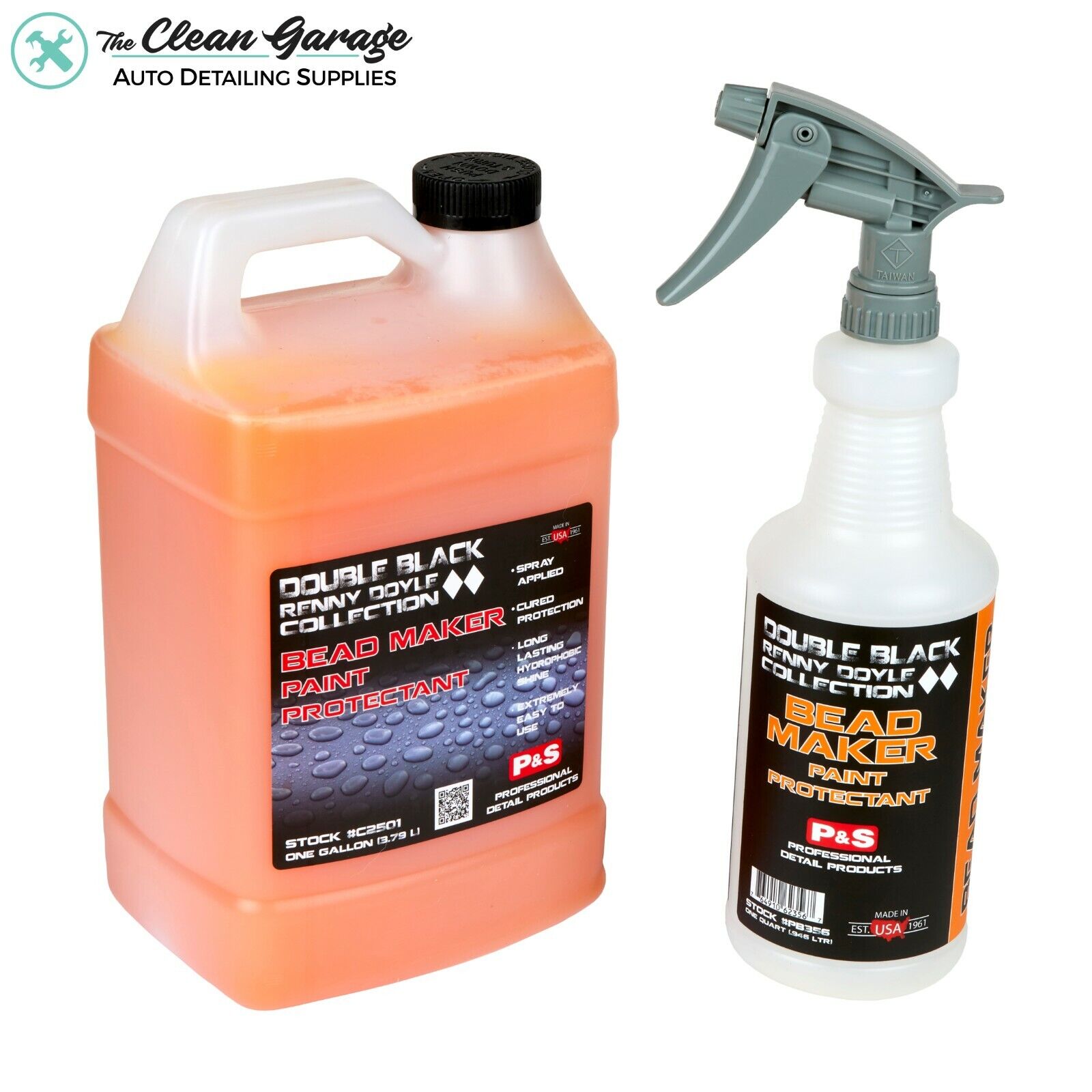 P&S Double Black Bead Maker Spray Sealant Gallon Kit 4 - 32oz Bottle and Sprayer